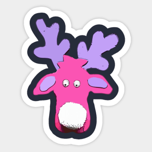 Colourful Christmas Elk Sticker